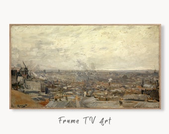 Samsung Frame TV Art 4K Famous View of Paris Painting by Vincent van Gogh. Instant Download van Gogh Art for the Frame TV. Vintage Wall Art