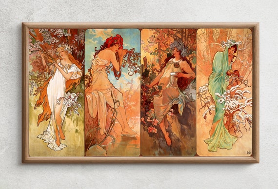 Alphonse Mucha: 4 Seasons Vintage Art for Samsung Frame TV