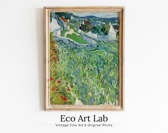 Vineyards at Auvers Vincent van Gogh Printable Famous Art Print. Instant Download van Gogh Print Vintage Painting Wall Decor. Fine Art Print