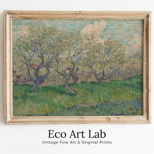 Stampa &quot;Frutteto in fiore&quot; di Van Gogh: paesaggio botanico d&#39;epoca (download digitale)