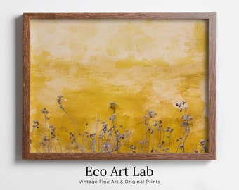 Yellow Wall Texture with Flowers Minimalist Printable Wall Art. Instant Download Abstract Floral Art Print. Neutral Photography Wall Art.