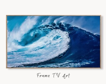 Ocean Wave Samsung Frame TV Art. Sea Waves Ocean Wall Art, Digital Download for Samsung Frame. Downloadable Samsung Art TV