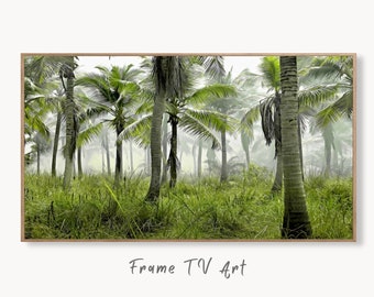 Dense Forest Palm Trees Landscape Frame TV Art. Tropical Nature Samsung Frame TV Art Downloadable Nature TV Art. Colorful Art for Frame tv