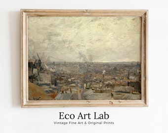 Vincent van Gogh View of Paris from Montmartre Printable Famous Art Print. Instant Download van Gogh Print Vintage Wall Decor Fine Art