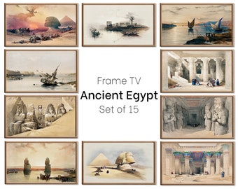 Set of 15 Samsung Frame TV 4K Art. Ancient Egyptian Famous Paintings Collection. Vintage Egyptian Art Set. Instant Download Frame TV Art