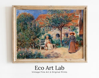 Famous Renoir Print. In Brittany (En Bretagne) by Auguste Renoir. Vintage Painting Printable Wall Art Antique Oil Painting. Instant Download