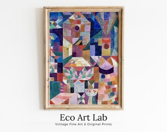 Paul Klee Print Vintage Abstract Art Poster. Castle Garden Abstract Landscape Famous Vintage Art Print. Printable Retro Paul Klee Wall Art