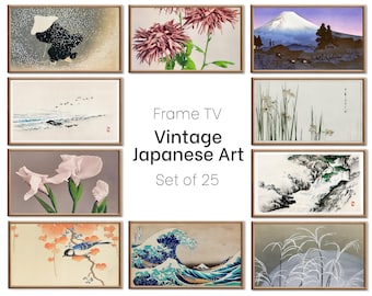 Set of 25 Samsung Frame TV 4K Art. Vintage Japanese Paintings Collection. Antique Japanese Art Set. Instant Download Japanese Frame TV Art