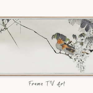 Sparrows Perched On a Branch Frame TV Art. Vintage Japanese Painting Samsung Art TV, Digital Download for Samsung Frame, Retro Frame TV Art