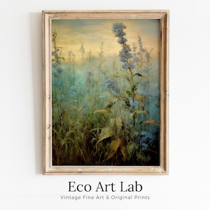 Printable Wildflower Field | Landscape Oil Painting | Vintage Farmhouse | Country Field Oil Painting | Printable Art | Digital Download