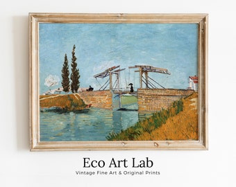 Vincent van Gogh Bridge Landscape Painting Printable Famous Art Print. Instant Download van Gogh Print Vintage Fine Art Digital Download
