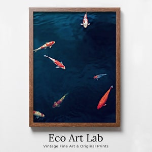 Koi Fish Print, Fish Wall Art Digital Prints, Japanese Print Instant Download Printable Wall Art, Photography Print, Zen Wall Art