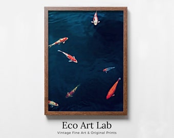 Koi Fish Print, Fish Wall Art Digital Prints, Japanese Print Instant Download Printable Wall Art, Photography Print, Zen Wall Art