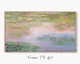 Samsung Frame TV Art 4K Famous Claude Monet Water Lilies Painting. Instant Download. Botanical Wall Art for Frame TV. Vintage Wall Art