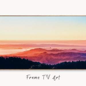 Samsung Frame TV Art 4K San Francisco California Sunset Landscape Digital Painting. Instant Download Art for TV. Colorful Frame TV Art