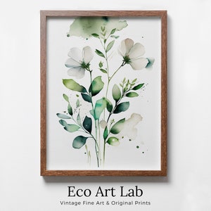 Floral Printable Wall Art. Boho Floral Art. Watercolor Botanical Print. Printable Flower Watercolor. Wild Flowers Art. Floral Minimalist Art