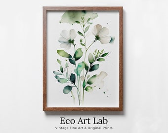 Floral Printable Wall Art. Boho Floral Art. Watercolor Botanical Print. Printable Flower Watercolor. Wild Flowers Art. Floral Minimalist Art