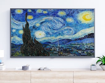 Samsung Frame TV Art 4K Starry Night Famous Painting by
