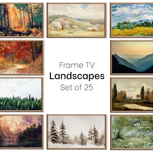 Set of 25 Samsung Frame TV 4K Art. Ultimate Landscapes Paintings & Digital Art Collection. Nature TV Art Set. Instant Download Frame TV Art