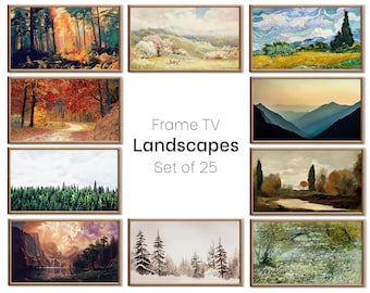Set of 25 Samsung Frame TV 4K Art. Ultimate Landscapes Paintings & Digital Art Collection. Nature TV Art Set. Instant Download Frame TV Art