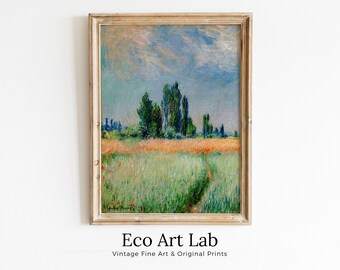 Wheatfield Painting by Claude Monet. Famous Monet Art. Instant Download Vintage Decor. Monet Landscape Printable Wall Art. Vintage Decor