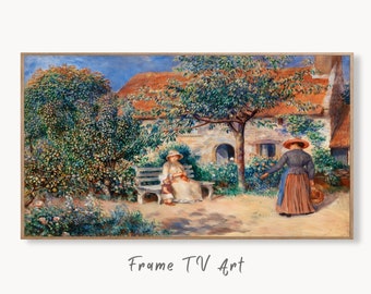Samsung Frame TV Art 4K In Brittany (En Bretagne) by Auguste Renoir. Famous Antique Oil Painting. Vintage Impressionist Art for Frame TV