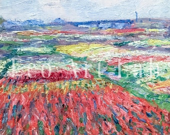 クロード・モネ　【オランダのチューリップ畑】 モネ – ハーグ近郊のチューリップ畑 Monet Tulip Field near the