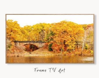 Samsung Frame TV Art 4K River Landscape in the Fall Digital Art. Instant Download Nature Photography Art for the Frame TV