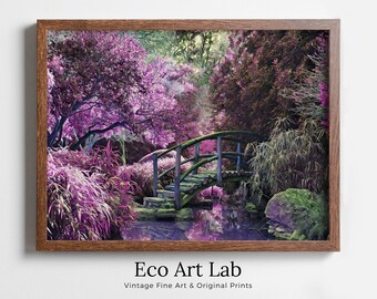 Colorful Mystical Garden Digital Painting. Floral Decor Botanical Landscape Painting. Spring Garden Print Flowers Contemporary PRINTABLE Art