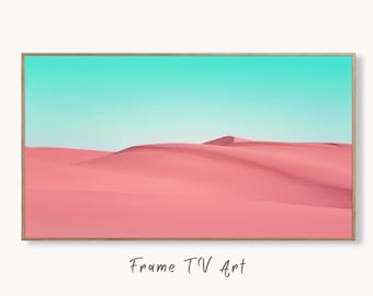 Pink Sand Dunes and Turquoise Sky Frame TV Art. Digital Download, Digital Art for TV, Colorful Wall Art, Abstract Art for The Frame TV