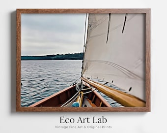 Sailboat Painting Nautical Wall Art. Instant Download Sailboat Print. Seascape Digital Painting of Boats Artwork. Printable Sailing Prints