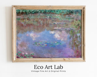 The Water Lily Pond Famous Claude Monet Painting. Instant Download Vintage Decor. Monet Botanical Print Printable Wall Art. Vintage Decor