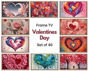 Valentines Day Decor. Set of 40 Samsung Valentines Frame TV 4K Art. Love and Romantic TV Art. Instant Download