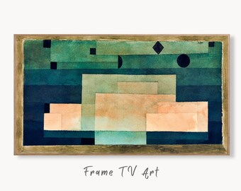 Samsung Frame TV Art 4K Sage Green Wall Art Abstract Painting. Instant Download Vintage Abstract Painting. Paul Klee Art for Frame TV