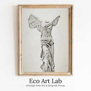 Winged Victory of Samothrace Greek Mythology Printable Wall Art. Greek Sculpture Decor, Aesthetic Minimalist Decor Greek Goddess Statue.