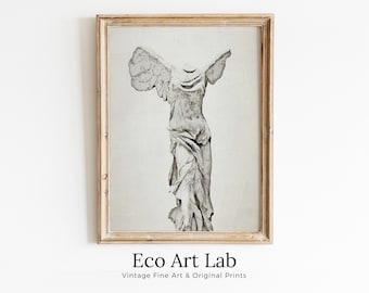 Winged Victory of Samothrace Greek Mythology Printable Wall Art. Greek Sculpture Decor, Aesthetic Minimalist Decor Greek Goddess Statue.