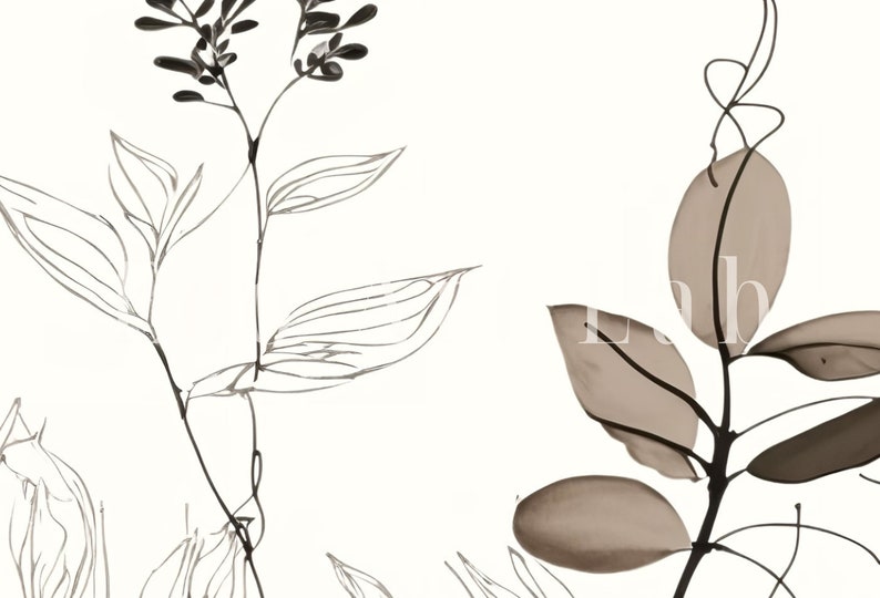 Botanical Line Art Set of 3 Prints. Neutral Wall Art Prints. Plant ...