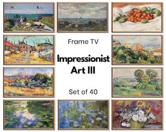 Samsung Frame TV Impressionist Art| Van Gogh, Renoir, Claude Monet Wall Art | 40 Masterpieces Instant Download for the Frame TV (Set III)