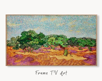 Samsung Frame TV Art 4K Olive Trees Famous Painting by Vincent van Gogh. Instant Download van Gogh Landscape for the Frame TV. Vintage Decor