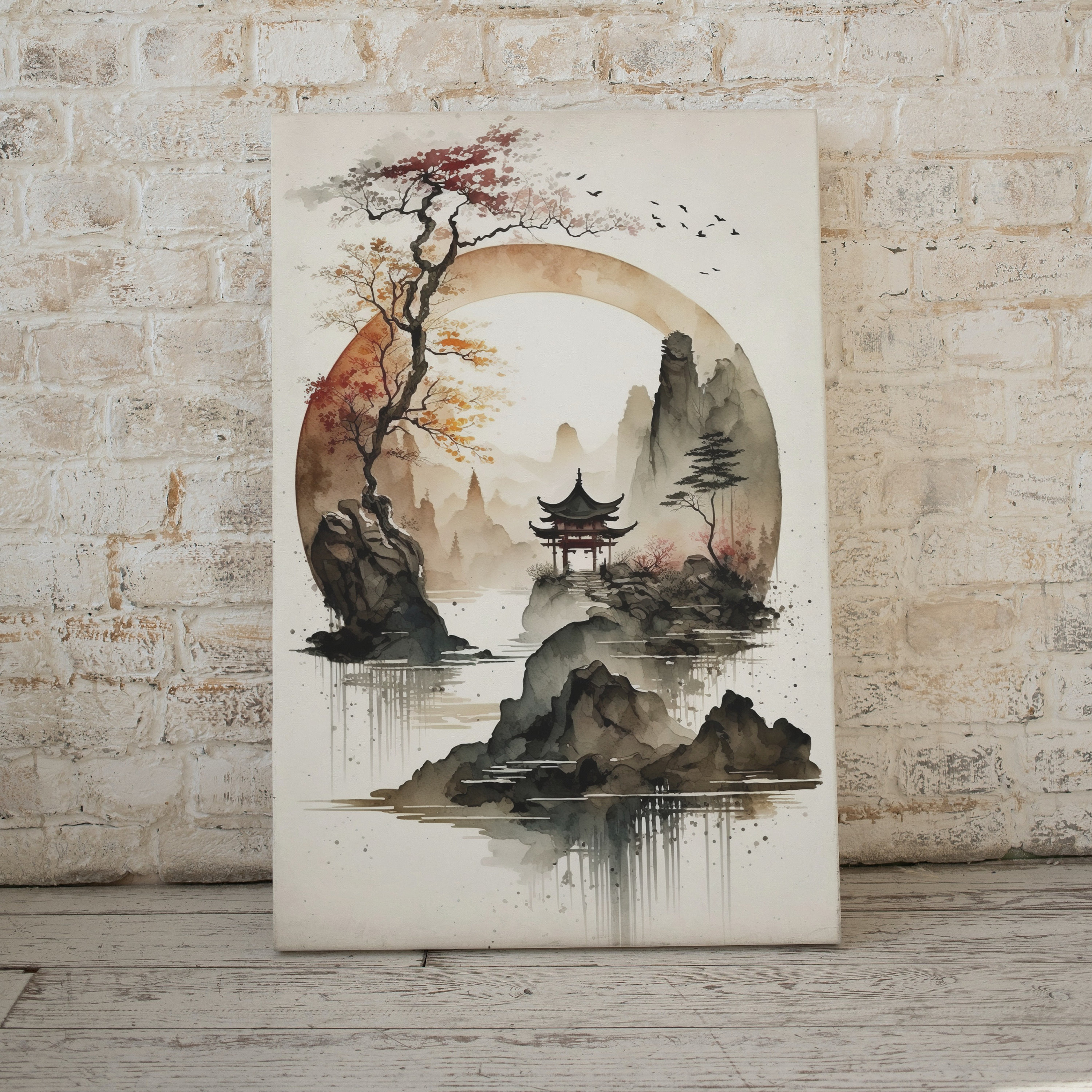 もらって嬉しい出産祝い Enso Decor. Wall Landscape Zen Circle Art Wall Printable 絵画