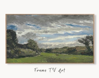 Samsung Frame TV Art 4K Cloudy Landscape Famous Painting by Vincent van Gogh. Instant Download van Gogh Art for the Frame TV. Vintage Decor