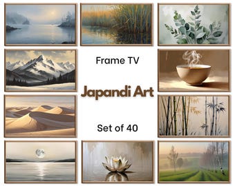 Japandi Wall Art — Frame TV Art for Samsung Frame TV, 40 Neutral Wall Art