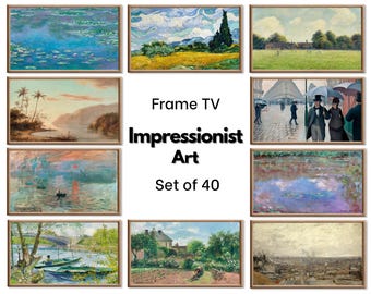 Set of 40 Samsung Frame TV 4K Art. Ultimate Impressionist Famous Paintings Collection. Van Gogh Monet Art Set. Instant Download Frame TV Art
