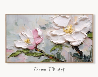 Abstract Samsung Frame TV Art | Vibrant Abstract Floral Art | Oil Painting | Textured Wall Art | Heavy Textured Painting | Art For Frame Tv