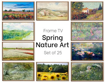 Set of 25 Samsung Frame TV 4K Art. Spring Wall Art Nature Digital Collection. Vintage Spring Decor TV Art Set. Instant Download Frame TV Art