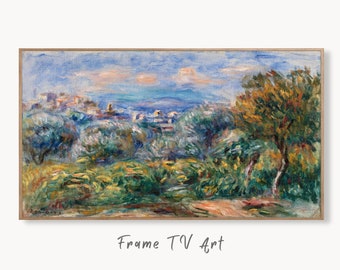 Samsung Frame TV Art 4K Impressionist Landscape (Paysage) by Auguste Renoir. Famous Antique Oil Painting. Vintage Landscape Art for Frame TV
