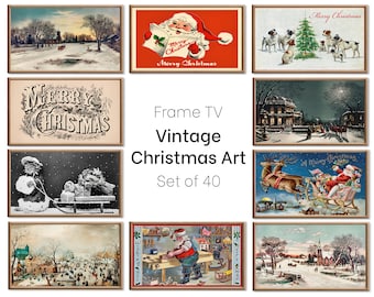 Set of 40 Samsung Frame TV 4K Art. Vintage Christmas Art Digital Collection. Christmas Wall Decor TV Art Set. Instant Download Frame TV Art