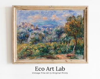 Famous Renoir Print. Impressionist Landscape by Auguste Renoir. Vintage Antique Landscape Oil Painting. Printable Wall Art. Instant Download