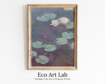 Claude Monet Water Lilies Painting. Famous Monet Art. Monet Botanical Vintage Print. Printable Wall Art. Instant Download Vintage Decor
