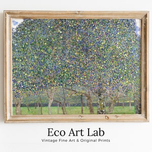 Gustav Klimt Pear Trees Famous Painting Printable Wall Art. Instant Download Gustav Klimt Print. Vintage Floral Poster. Art Nouveau Print